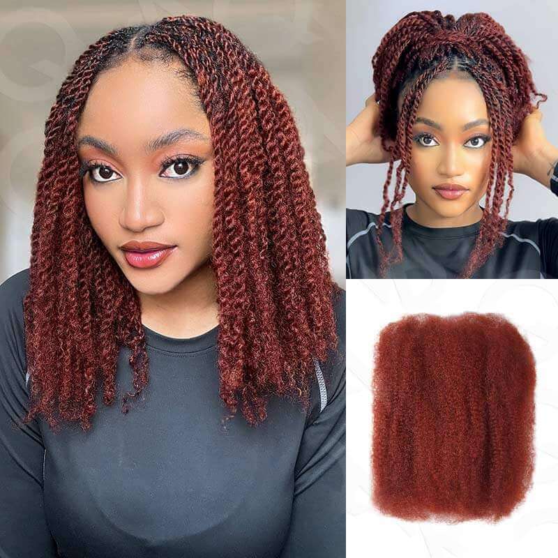 QVR 1 PC Afro kinky Bulk Hair Extensions For Braiding Dreadlock Human Hair