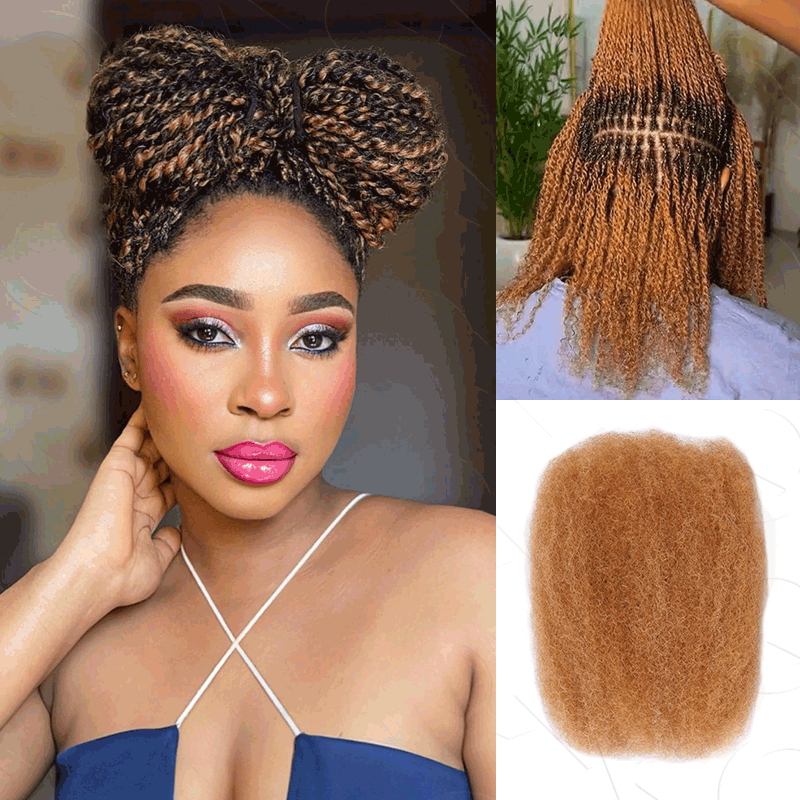 QVR Best Quality Kinky Twist Style 4 Packs Afro kinky Bulk Braiding Human Hair