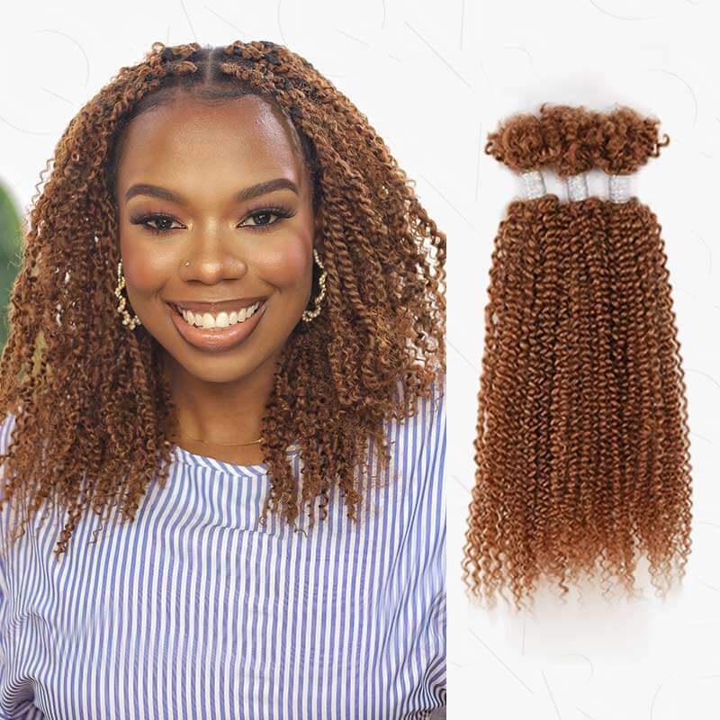 QVR Human Afro Kinky V Bulk Natural Curly Hair for Kinky Twist Crochet Braiding Hair