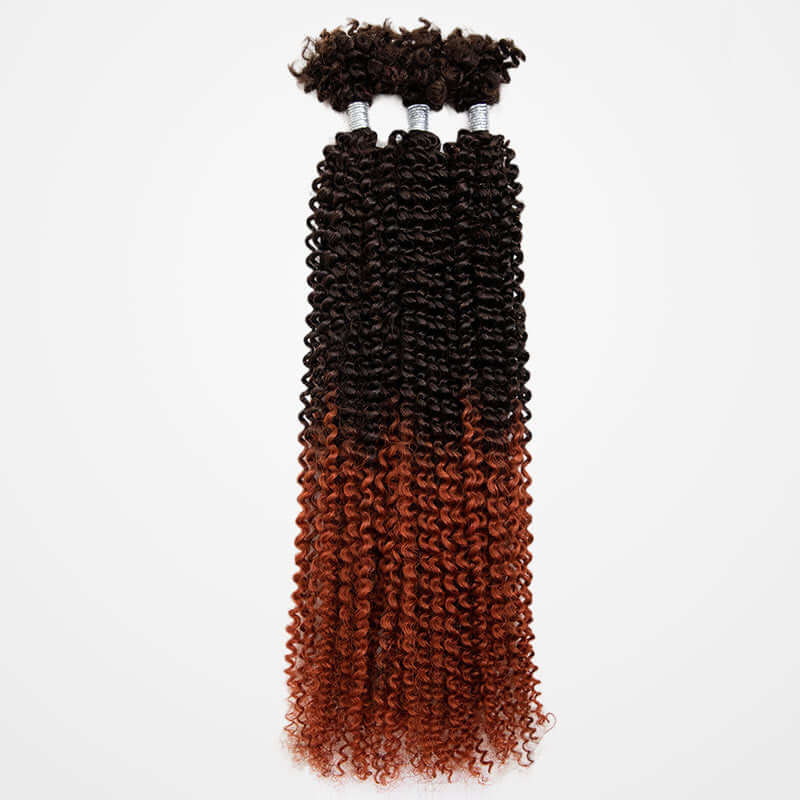 QVR Ombre T2/350 Afro Kinky V Bulk for Kinky Twist Crochet Braiding Hair