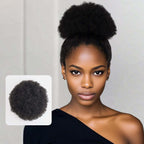 QVR Drawstring Ponytail Extension Afro Puff Human Hair Ponytail Hairstyle