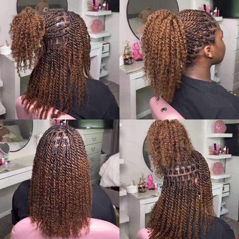 QVR Dark Brown Afro kinky Bulk Hair Extensions For Braiding Dreadlock Human Hair