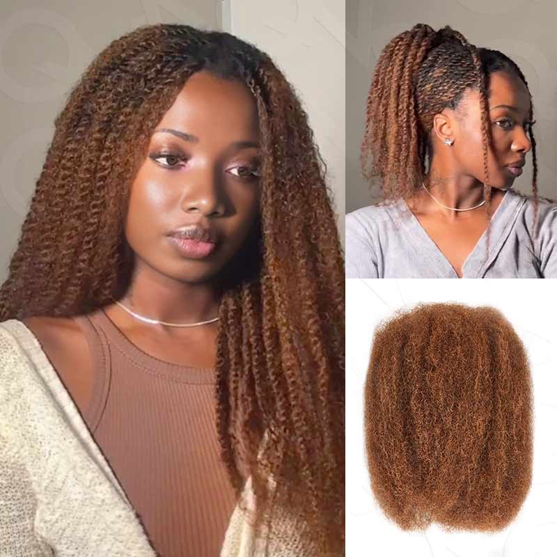 QVR Flawless Mini Twist With Soft Afro kinky Bulk Human Hair For Braiding Dreadlock