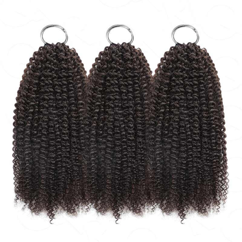 QVR Premium Chinese Hair Afro Kinky Curly Virgin Human Crochet Hair Natural Black Machine Made Feather Crochet Hairstyles