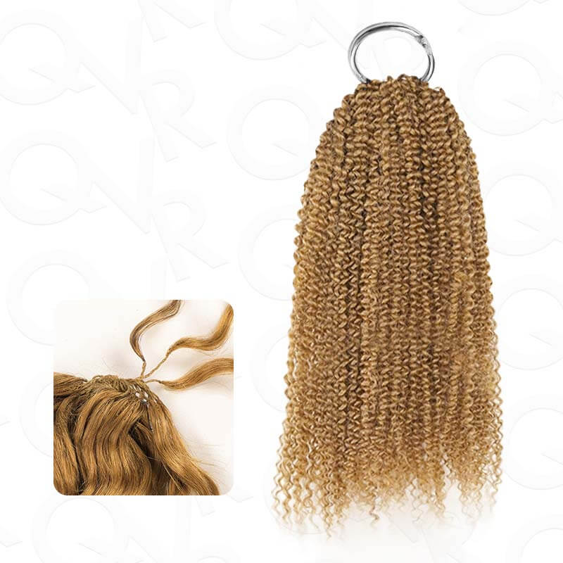 QVR Ombre #T4/30 Human Crochet Hair Afro Kinky Curly Machine Made Feather Crochet Hairstyle