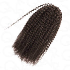 QVR Dark Brown #4 Crochet Hair Afro Kinky Curly Machine Made Feather Human Hair Extension