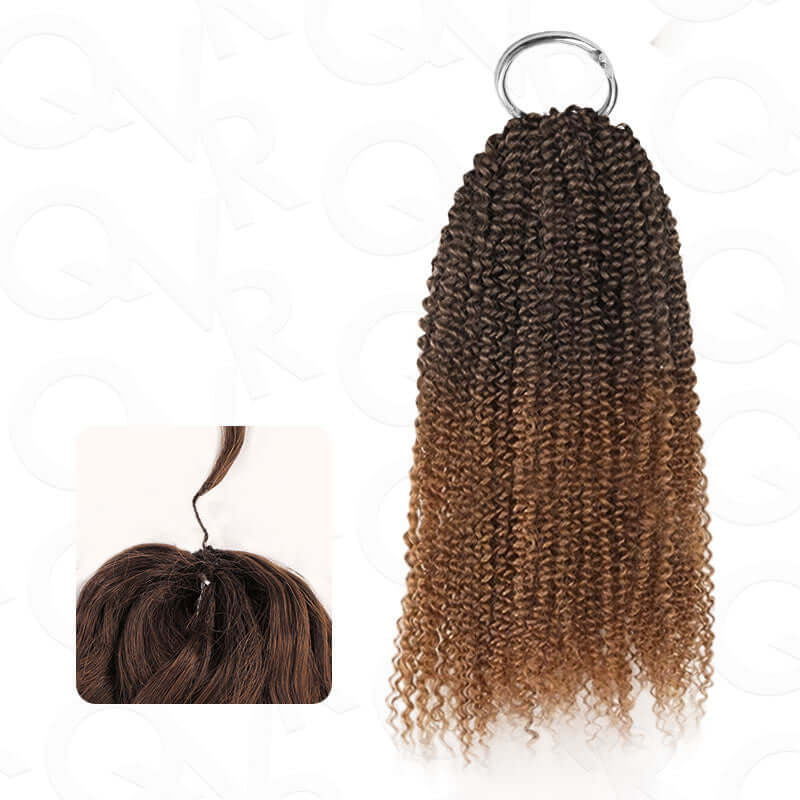 QVR #T2/30 Crochet Hair Afro Kinky Curly Machine Made Feather Human Hair Extension