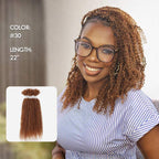 QVR Auburn Brown Afro Kinky V Bulk for Kinky Twist Crochet Braiding Hair