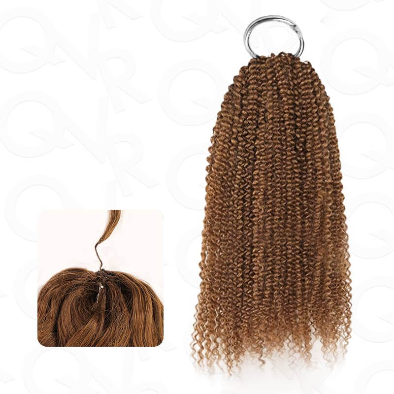 QVR Afro Kinky Curly Crochet Hair Machine Made Natural Black Feather Human Hair Extension