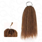 QVR Brown Highlight Feather Crochet Human Hair #P1B/4 Afro Kinky Curly Machine Made Crochet Weave Hair Extensions