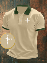 Men's Faith Printed Casual Polo Shirt
