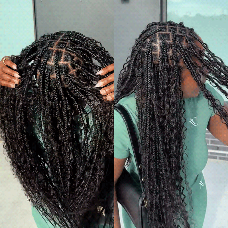 QVR Water Wave Bulk Hair Extensions for Boho Knotless Braiding