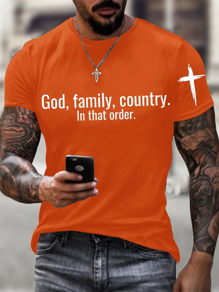 God Family  Country  In that order Men's T-shirts