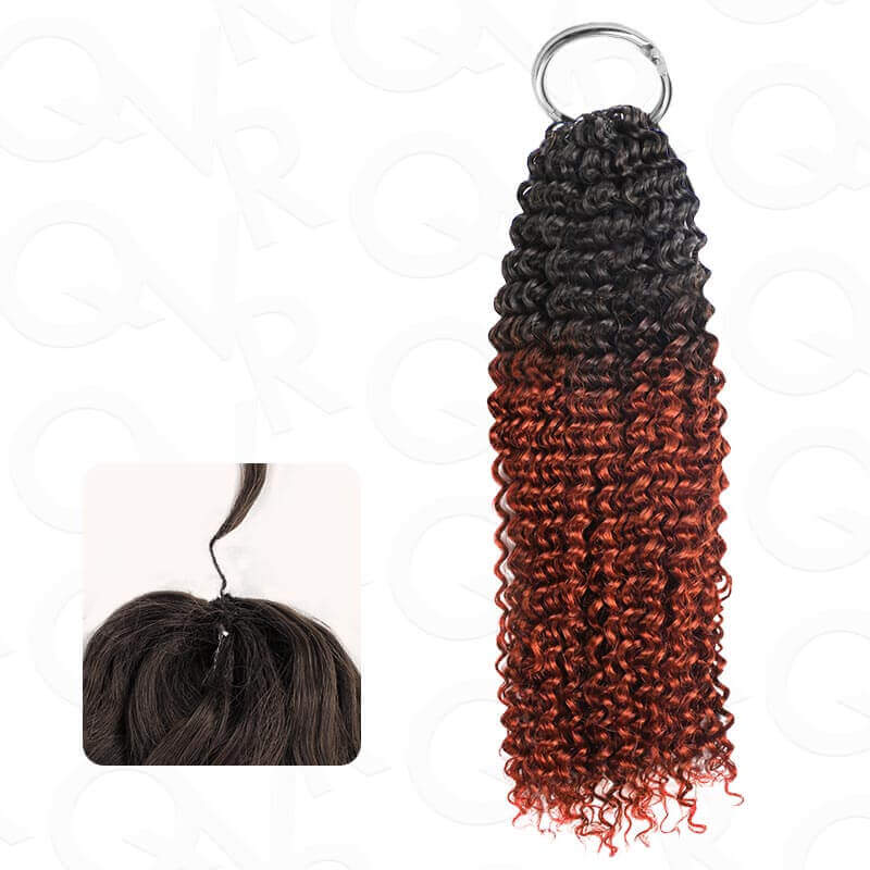 QVR Ombre Brown #T1B/4 Human Crochet Hair Small Kinky Curly Machine Made Feather Crochet Hairstyle