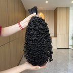 QVR Bora Bora Braids Burmese Curly Bulk 100% Human Hair For Braiding