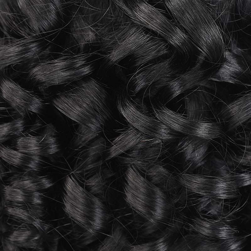 QVR Drawstring Ponytail Extension Bouncy Curl Human Hair Ponytail Hairstyle