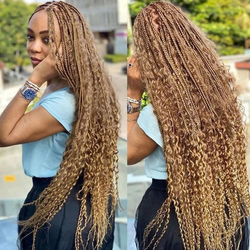 QVR Braiding Hair #27 Honey Blonde Deep Wave Bulk Human Hair for Boho Braids