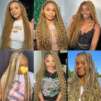 QVR Braiding Hair #27 Honey Blonde Deep Wave Bulk Human Hair for Boho Braids