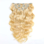 QVR Body Wave Hair 7Pcs Clip in Hair Extension Brazilian Natural Black Virgin Human Hair