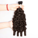 QVR Boho Braids Burmese Curly Hair Bulk For Braids Chocolate Brown Human Hair Extensions