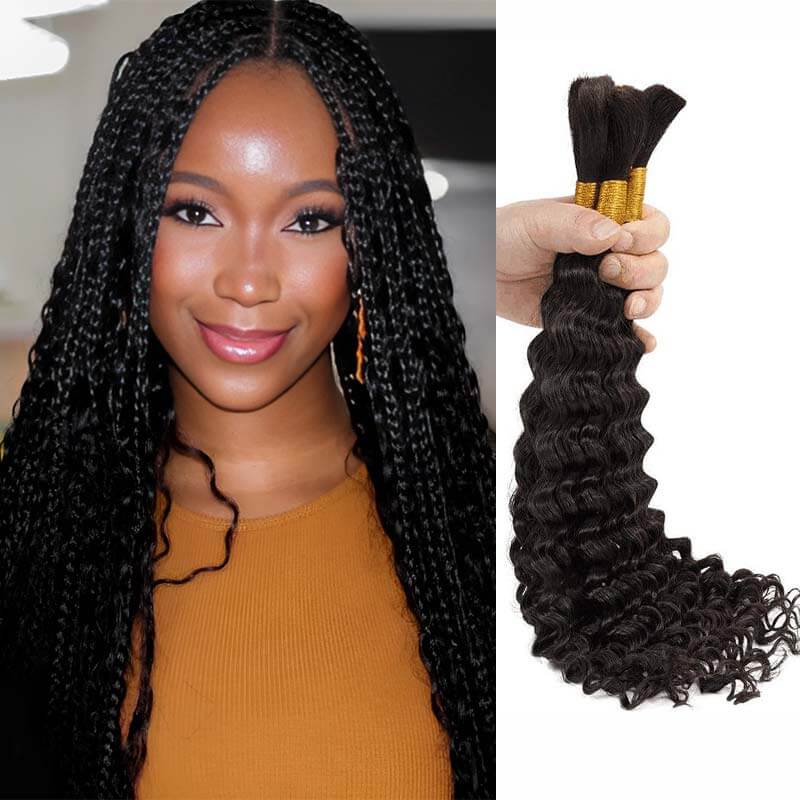QVR Loose Wave Bulk Hair Extensions for Boho Knotless Braiding