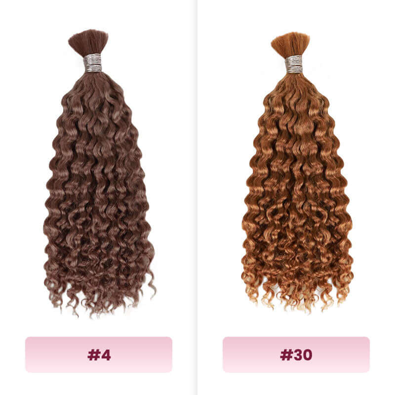QVR Multi-Color Water Wave Bulk Hair Extensions for Boho Knotless Braiding