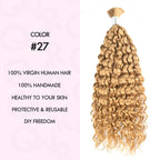 QVR Honey Blonde #27 Water Wave Bulk Hair Extensions for Boho Knotless Braiding