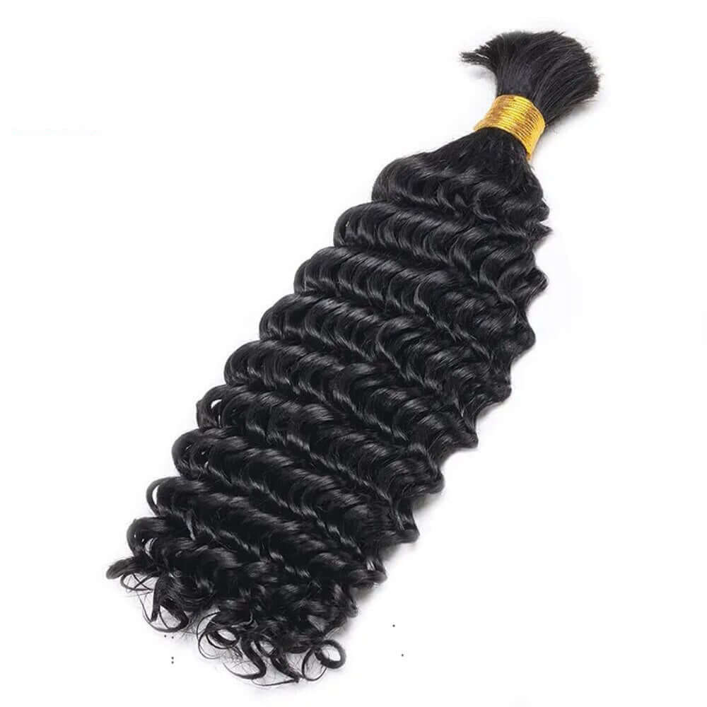 QVR Deep Wave Bulk Hair Extensions for Boho Knotless Braiding