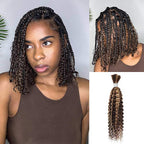 QVR Highlight P4/27 Kinky Curly Bulk Hair Extensions for Boho Knotless Braiding