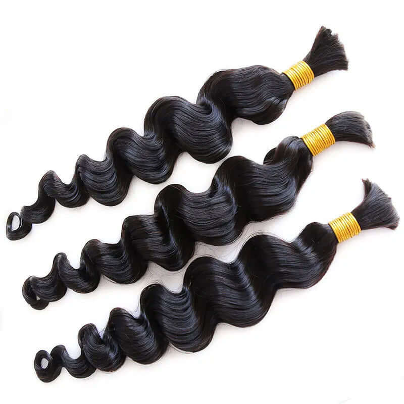 QVR Loose Wave Bulk Hair Extensions for Boho Knotless Braiding