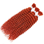 QVR Orange Kinky Curly Bulk Hair Extensions for Boho Knotless Braiding