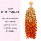 QVR Ombre #T1001/ORANGE Water Wave Bulk Hair Extensions for Boho Knotless Braiding