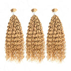 QVR Honey Blonde #27 Water Wave Bulk Hair Extensions for Boho Knotless Braiding