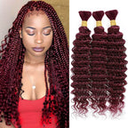 QVR Deep Wave Bulk Hair Extensions for Boho Knotless Braiding