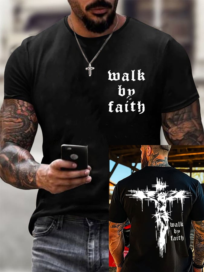 Men's Walk By Faith  Short-sleeved T-shirt