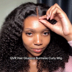 QVR Burmese Curly 13X4 Lace Front Wig Wear To Go 4Pre Design Virgin Human Hair Wigs