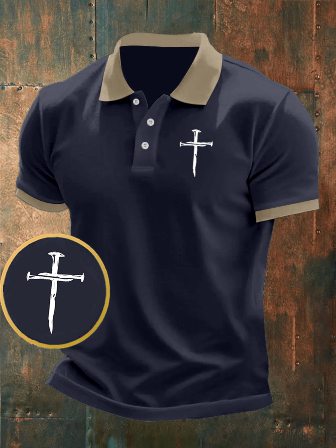 Men's Faith Printed Casual Polo Shirt