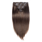 QVR #4 Dark Brown Straight/Body Wave 7Pcs Clip in Hair Extensions