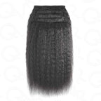 QVR Thick 9PCS Weft Clip In Hair Extensions 5PCS Volumizer Kinky Straight Clip In Human Hair