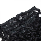 QVR Natural Black Hair 7Pcs Clip in Hair Extension Brazilian Jerry Curly Virgin Human Hair
