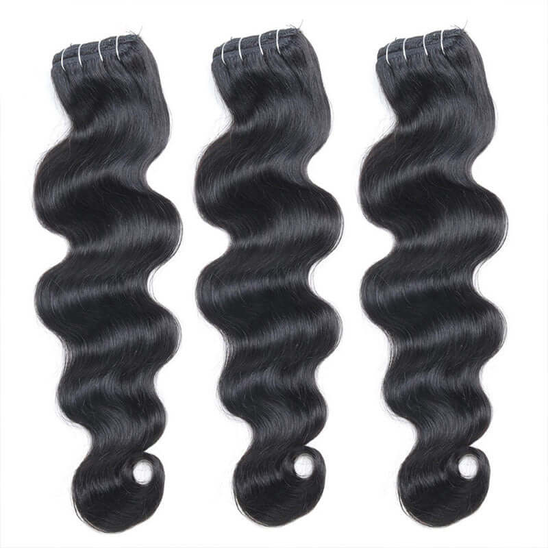 QVR Body Wave Hair 7Pcs Clip in Hair Extension Brazilian Natural Black Virgin Human Hair