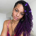 QVR T1B/Purple Afro Kinky V Bulk Ombre Color for Kinky Twist Crochet Braiding Hair