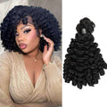 QVR Natural Black Bouncy Curl Bulk Hair Extensions For Crochet Braids Human Hair