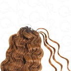 QVR Auburn Brown #30 Crochet Hair Water Wave Machine Made Feather Human Hair Extension