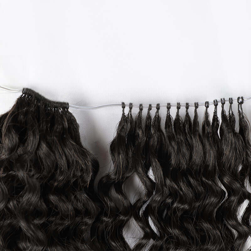 QVR Lightweight T2/30 Color Deep Wave Feather Crochet Braid Human Hair Extensions