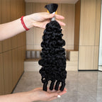 QVR Bora Bora Braids Burmese Curly Bulk 100% Human Hair Extensions For Bohemian Knotless Braids