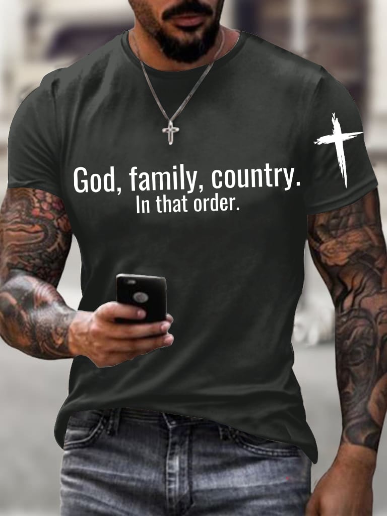 God Family  Country  In that order Men's T-shirts