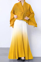 Elegant Pleated Skirt Two-Piece Set