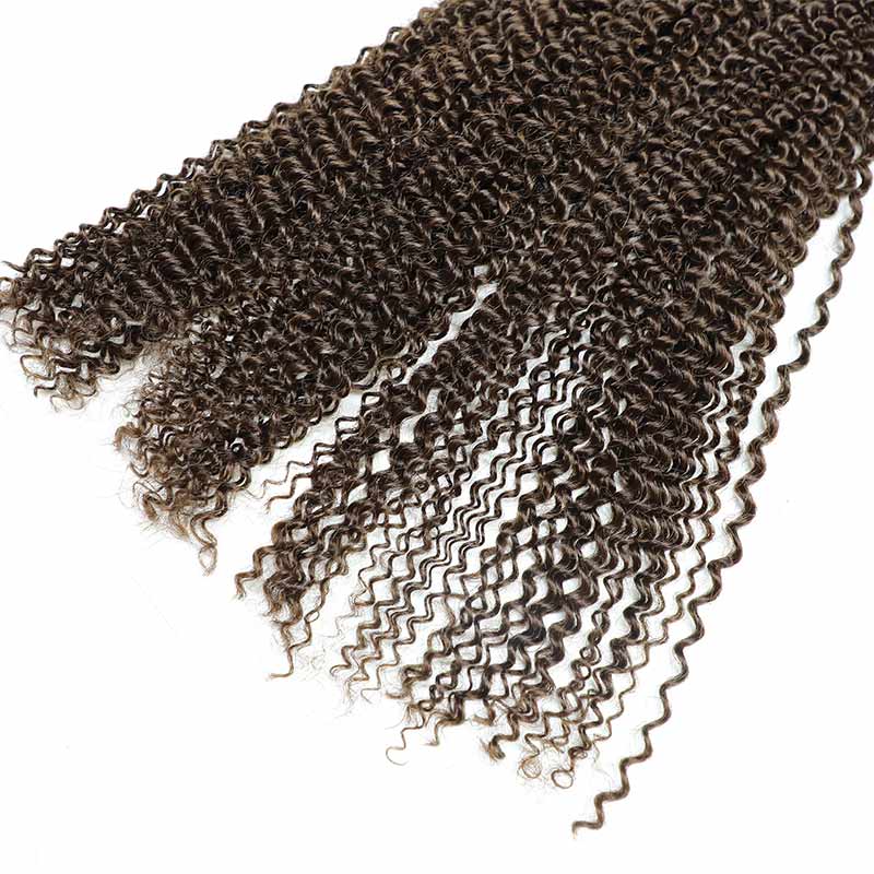 QVR Dark Brown Afro Kinky V Bulk for Kinky Twist Crochet Braiding Hair