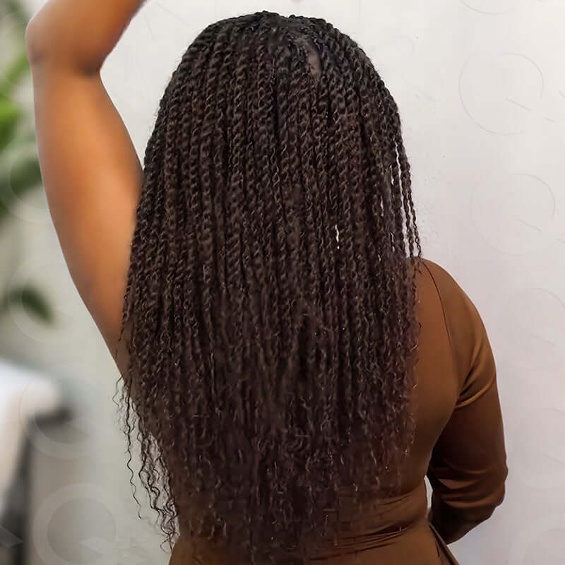QVR Dark Brown Afro kinky Bulk Hair Extensions For Braiding Dreadlock Human Hair